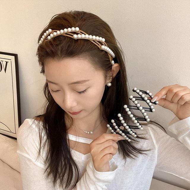 Faux Pearl Foldable Headband Product Image