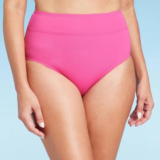 Lands End Womens UPF 50 Full Coverage Tummy Control High Waist Bikini Bottom L Product Image