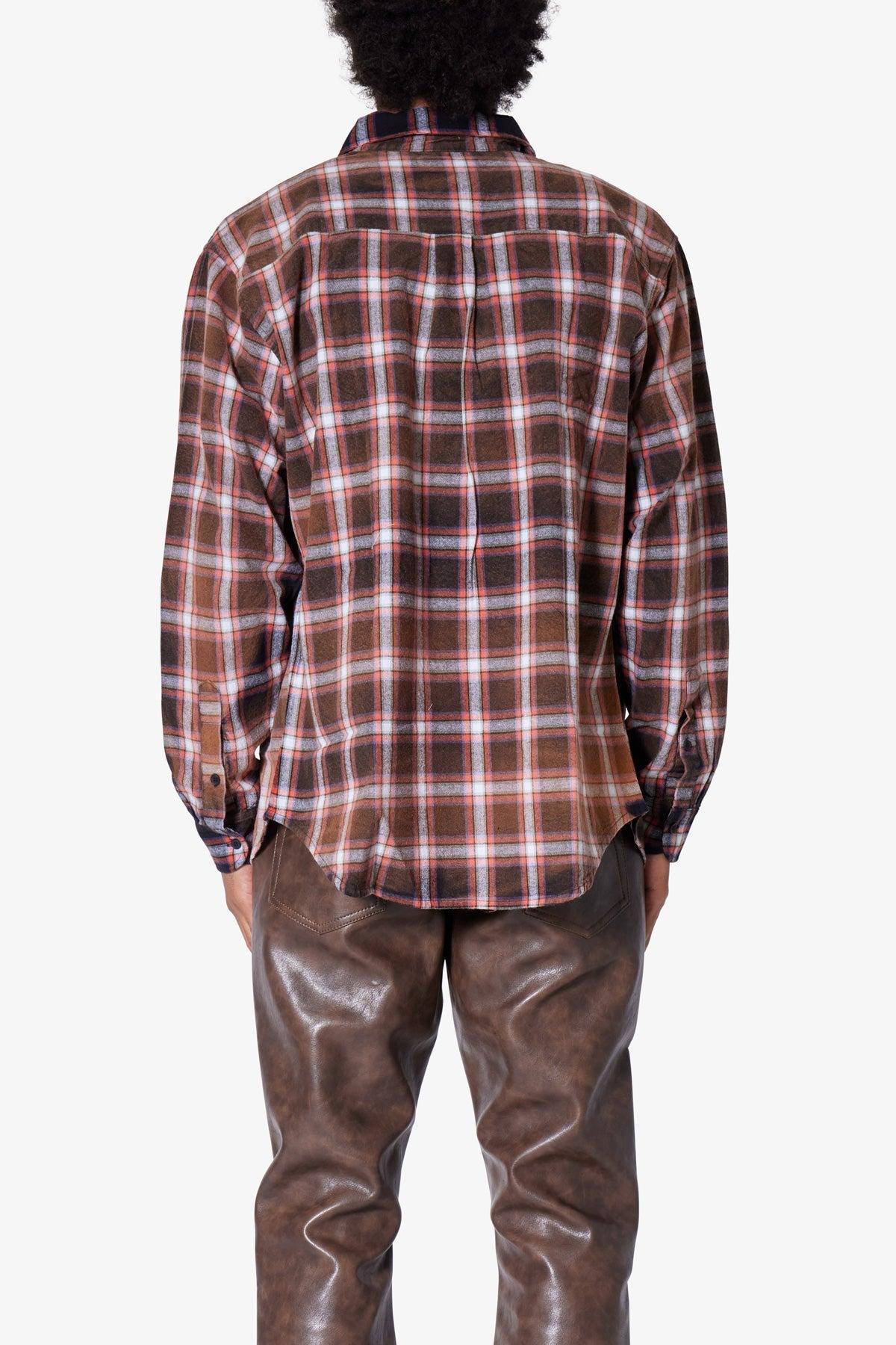 Plaid Orange Flannel Shirt - Orange Product Image