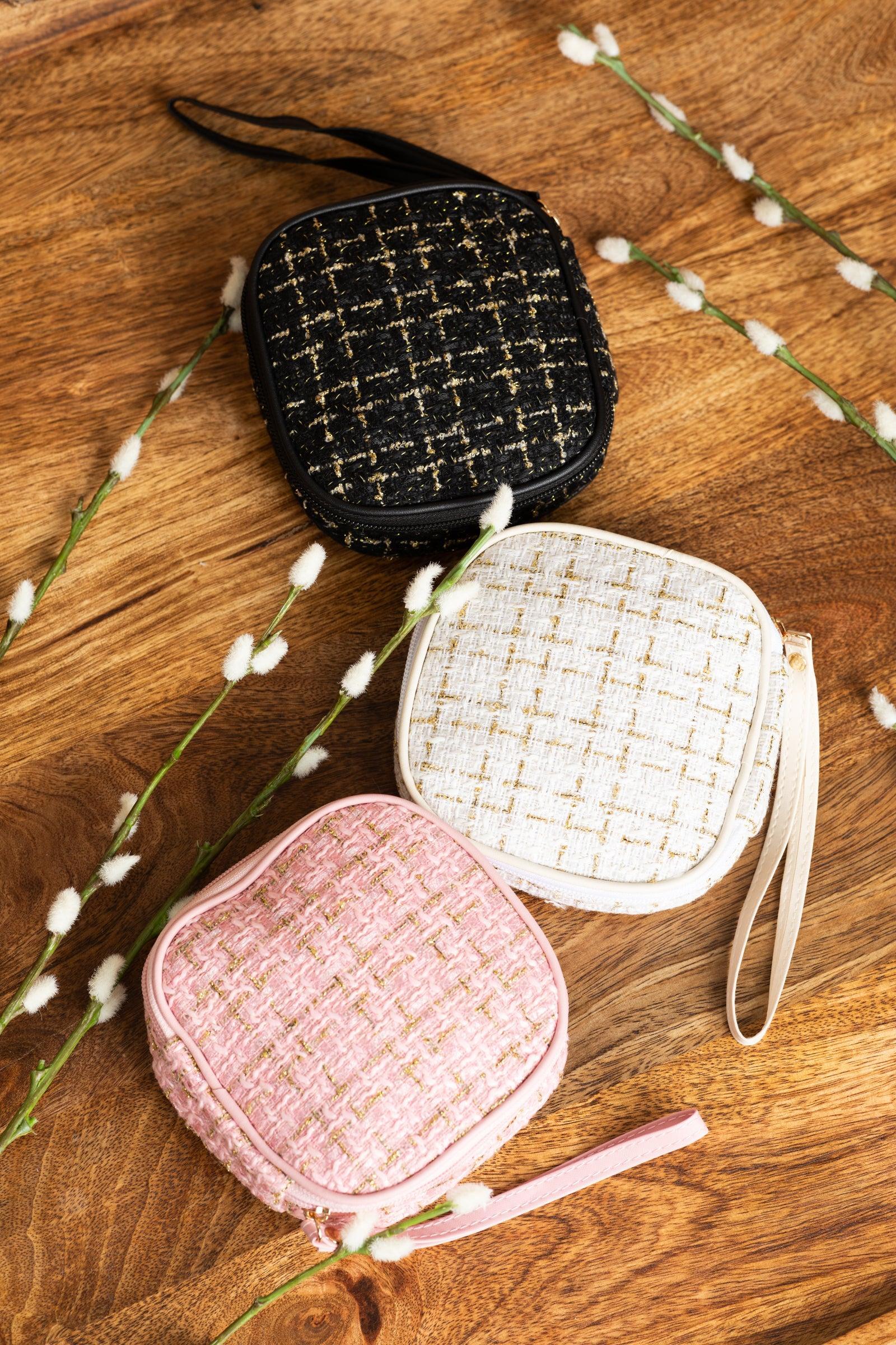 Plaid Tweed Cosmetic Makeup Bag Product Image