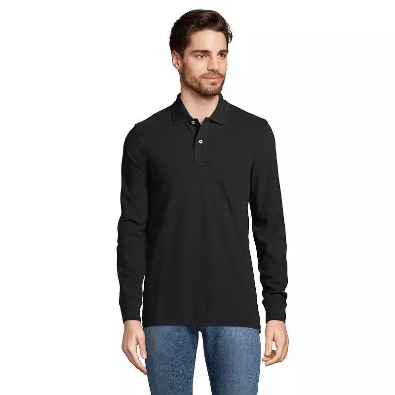 Lands End Mens Comfort First Long Sleeve Mesh Polo Product Image