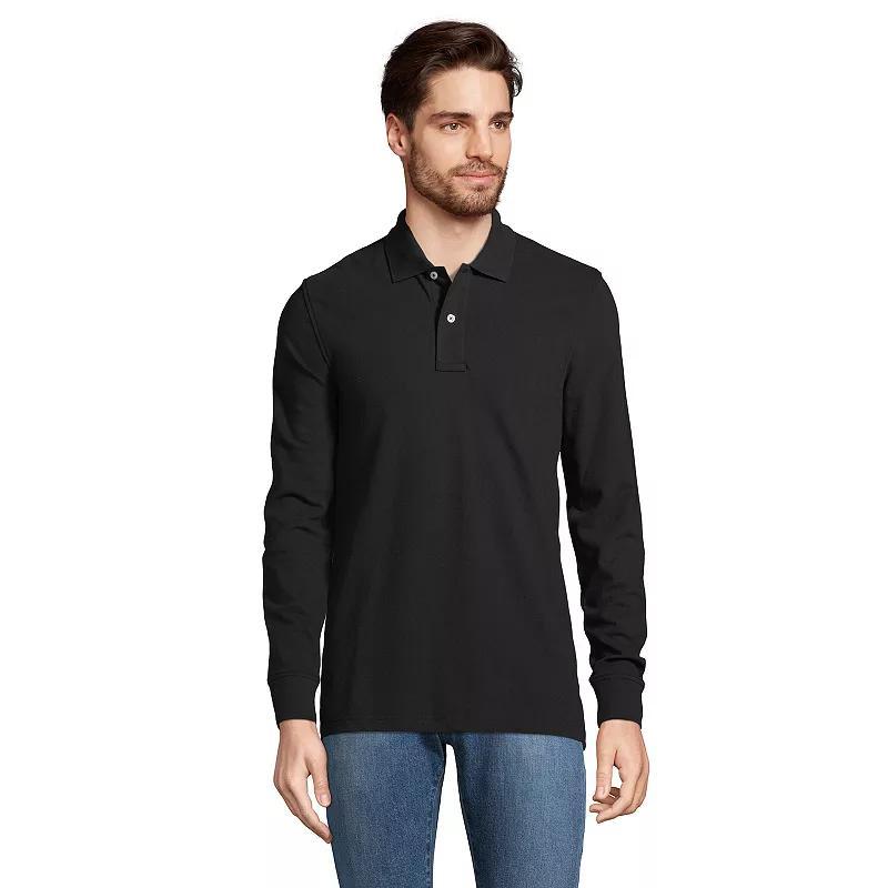 Lands End Mens Big and Tall Comfort First Long Sleeve Mesh Polo Shirt Product Image