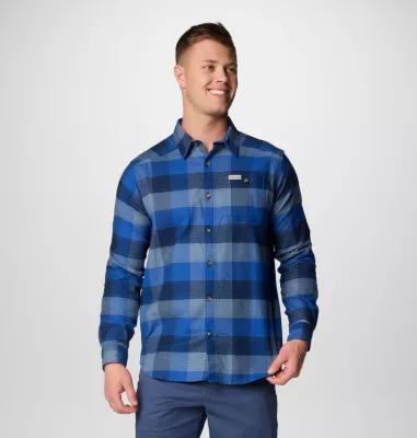 Mens Columbia Cornell Woods Flannel Shirt Blue Buffalo Product Image