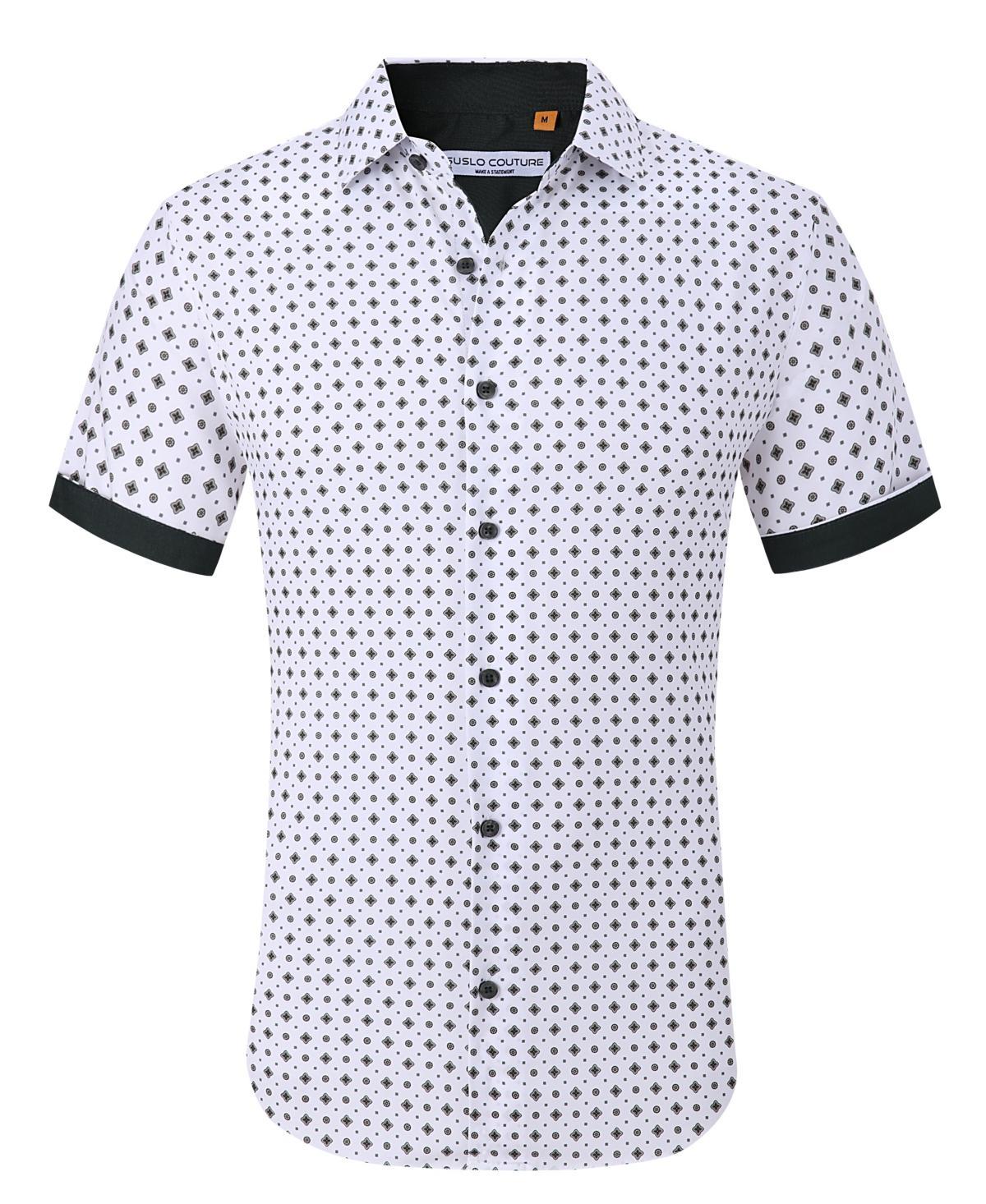 Suslo Couture Mens Slim-Fit Geo-Print Performance Shirt Product Image