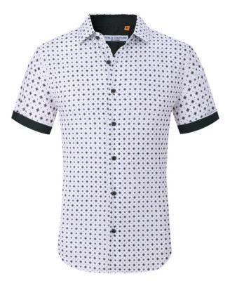 Suslo Couture Mens Slim-Fit Geo-Print Performance Shirt Product Image