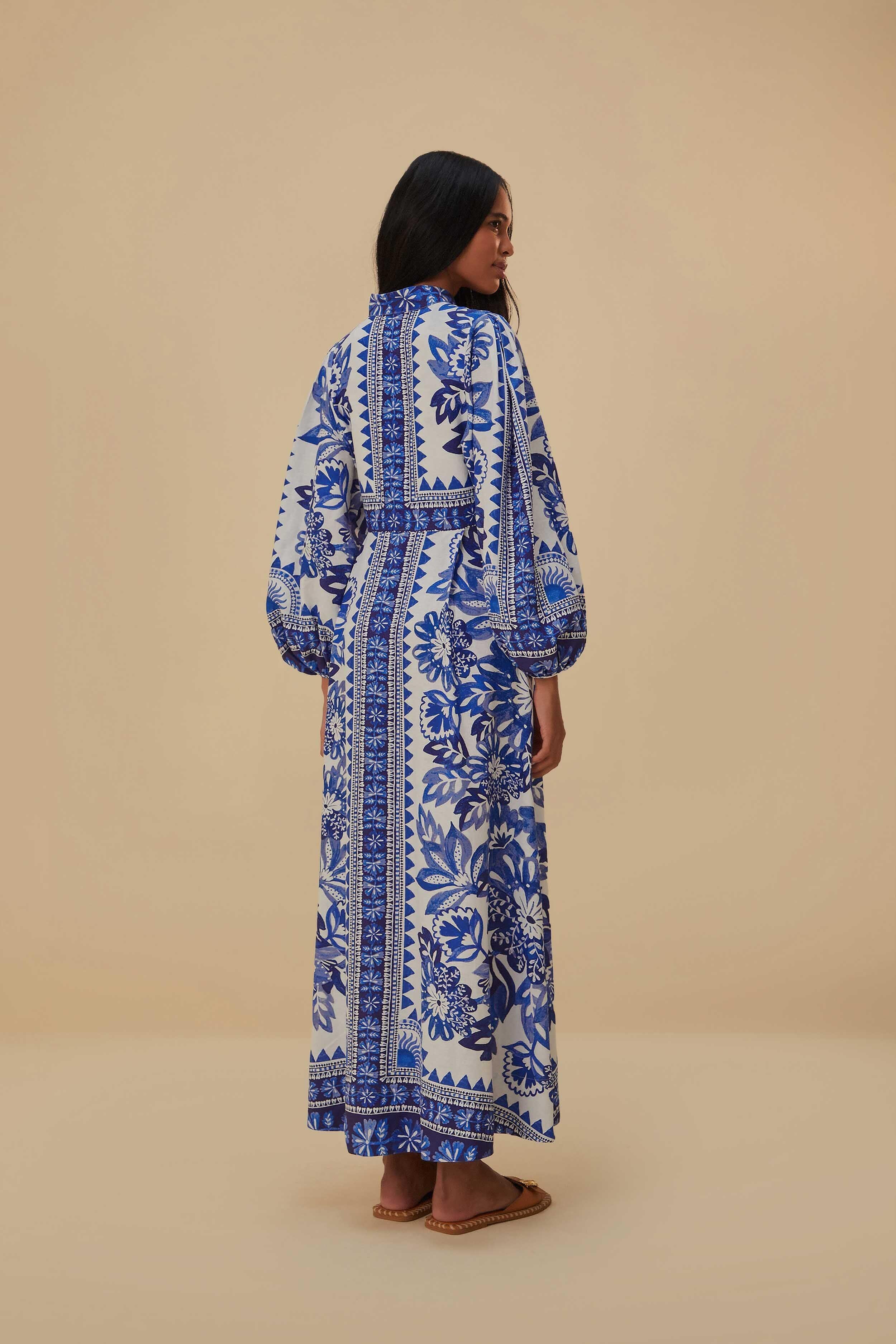 Off-White Flora Tapestry Lenzing™ Ecovero™ Euroflax™ Maxi Dress Product Image