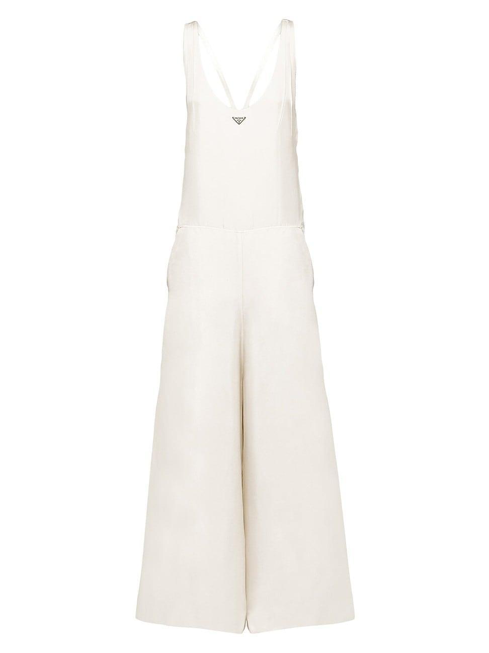 Womens Garment-Dyed Jumpsuit In Silk Twill Product Image