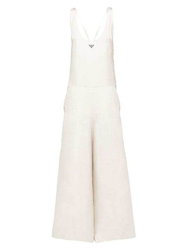 Womens Garment-Dyed Jumpsuit In Silk Twill Product Image