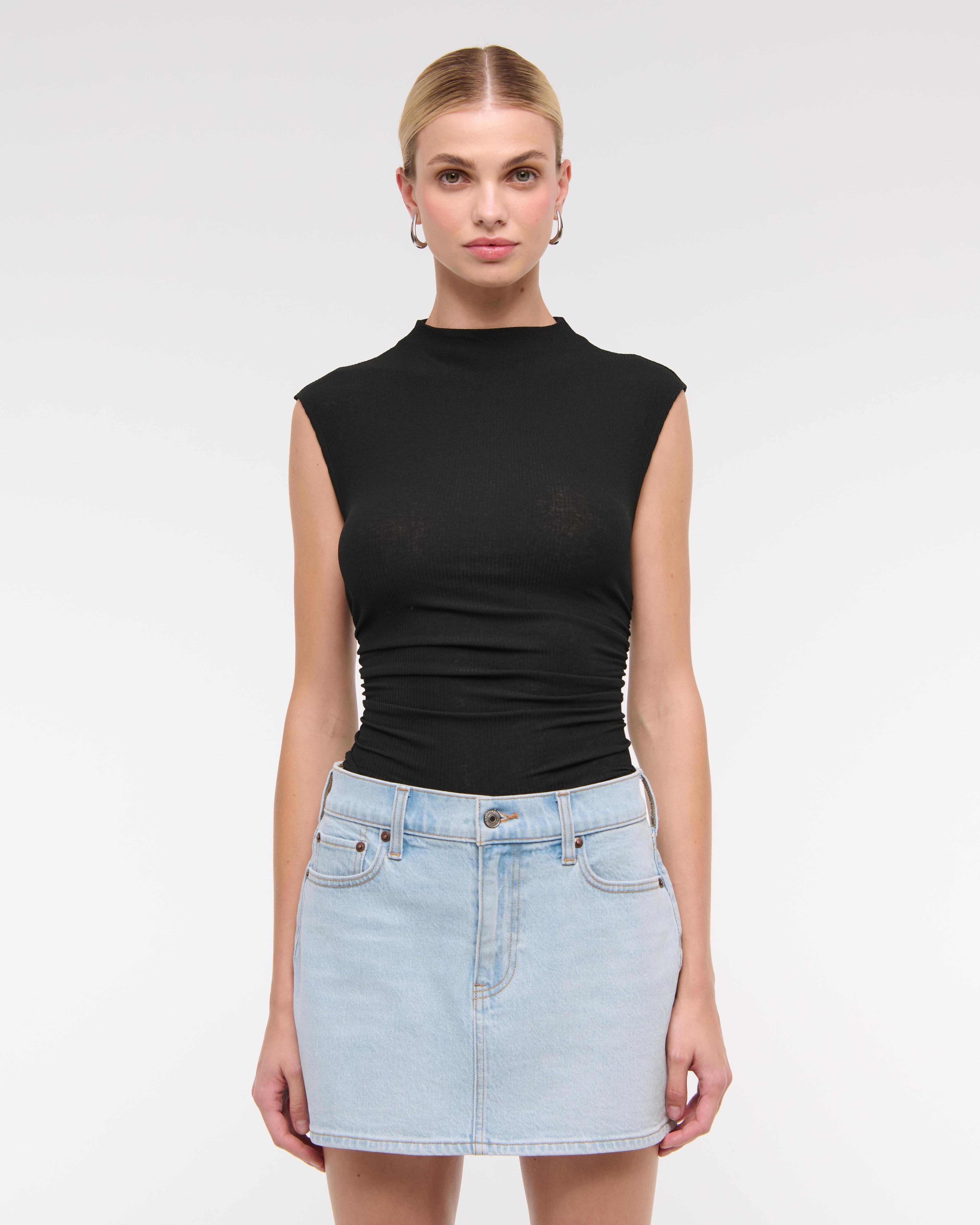 Mid Rise Denim Mini Skirt Product Image