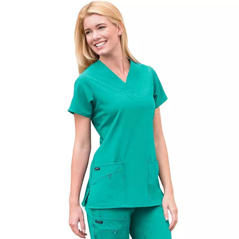 Womens Jockey Scrubs V-Neck Crossover Top 2206 Silver Product Image