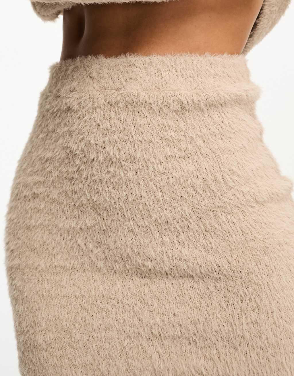 ASOS DESIGN fluffy column mini skirt Product Image