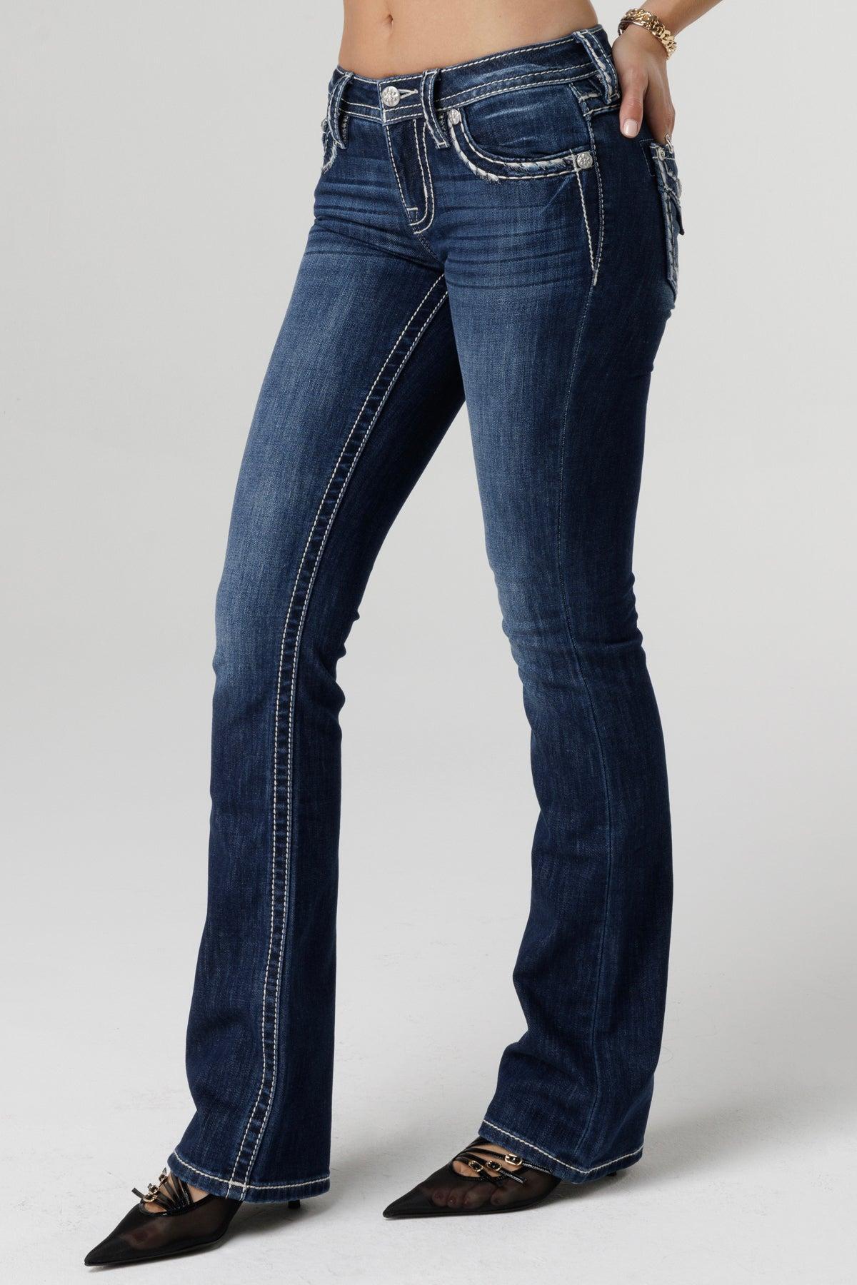 Classic Saddle Stitch Bootcut Jeans Product Image