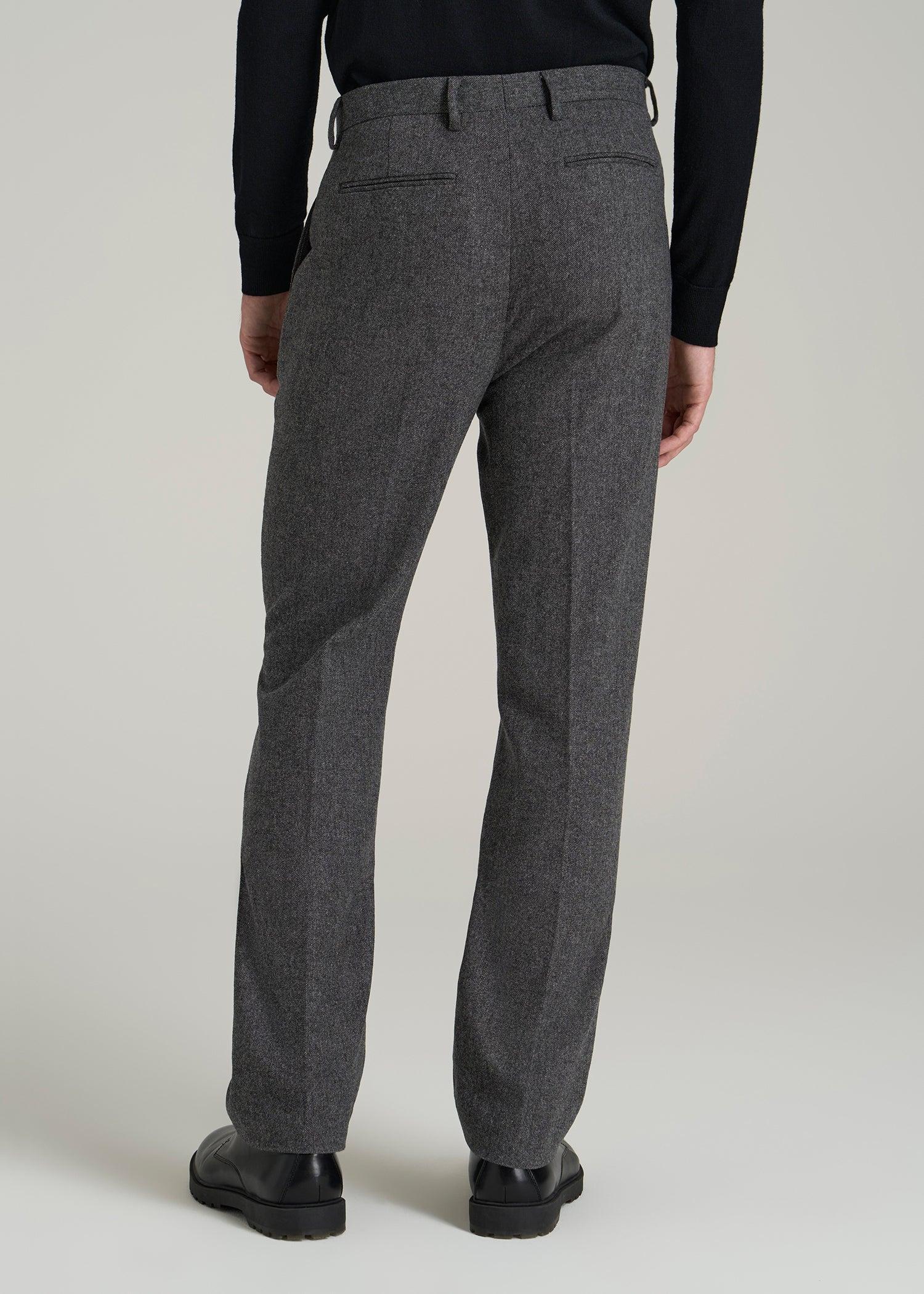 Wool Blend Dress Pants for Tall Men in Anthracite Tweed Product Image