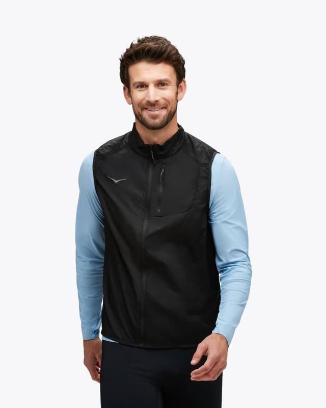 HOKA Mens Skyflow Vest in Black, Size XS Product Image