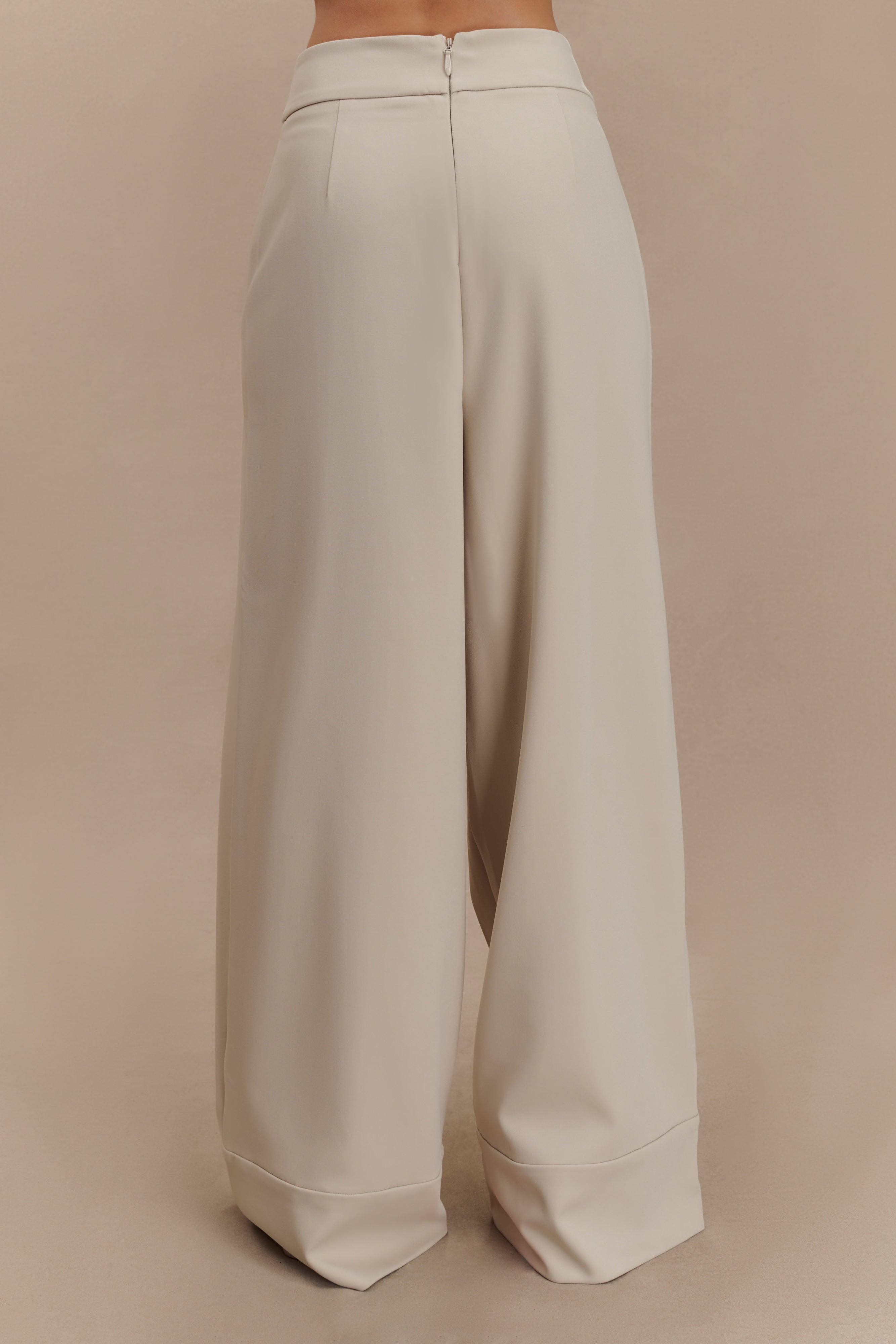 Katarina Wide Leg Suiting Pants - Sand Product Image