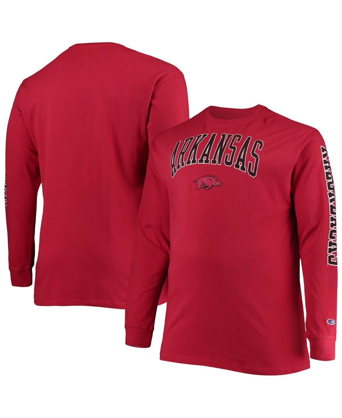 Mens Champion Cardinal Arkansas Razorbacks Big & Tall 2-Hit Long Sleeve T-Shirt Product Image