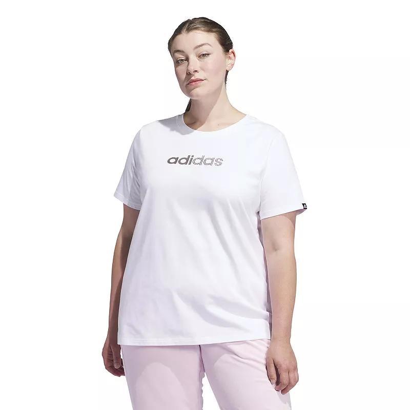 adidas Holiday Graphic Tee (Plus Size) White 4X Womens Product Image