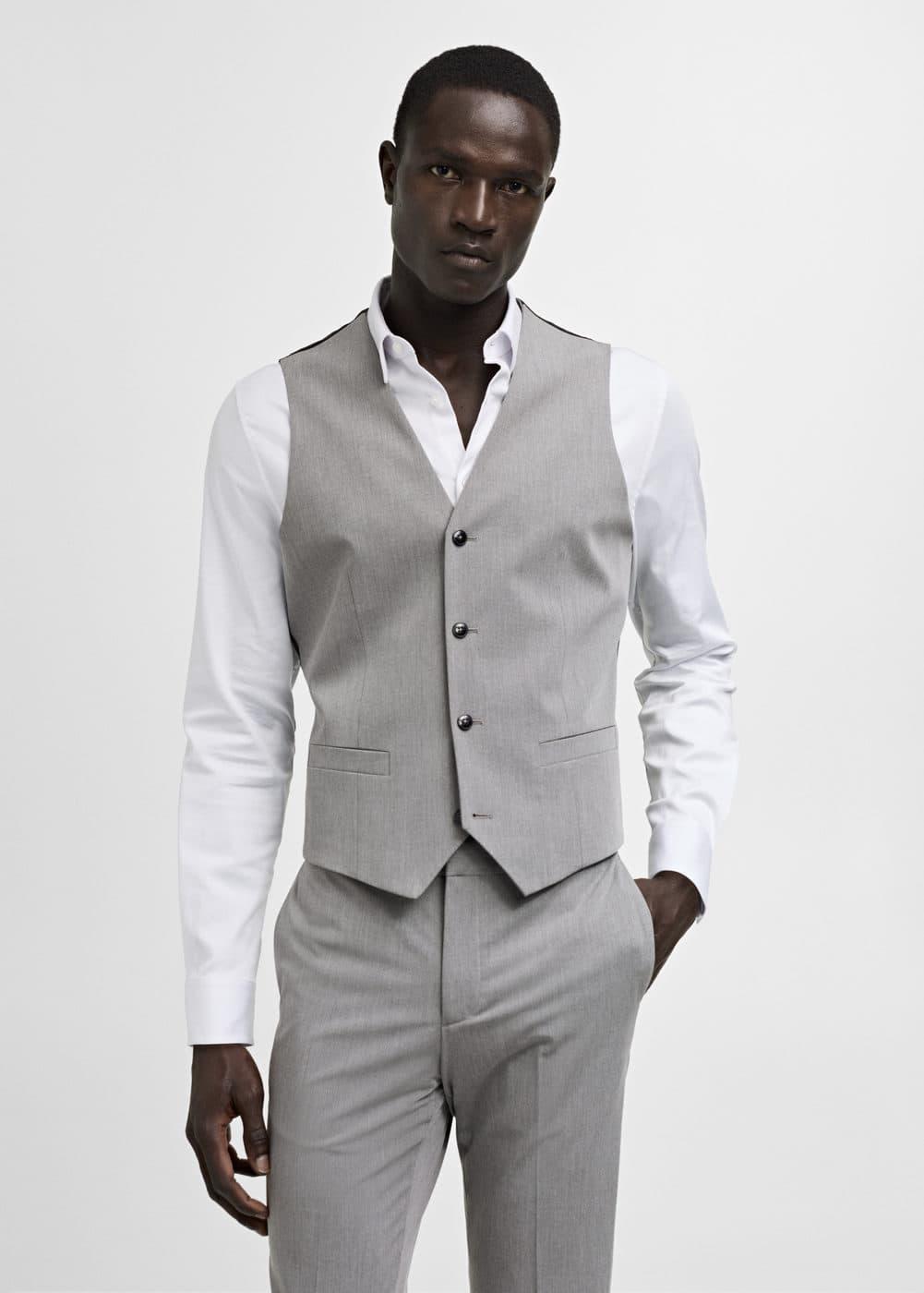 MANGO MAN - Super slim-fit stretch fabric suit vest greyMen Product Image