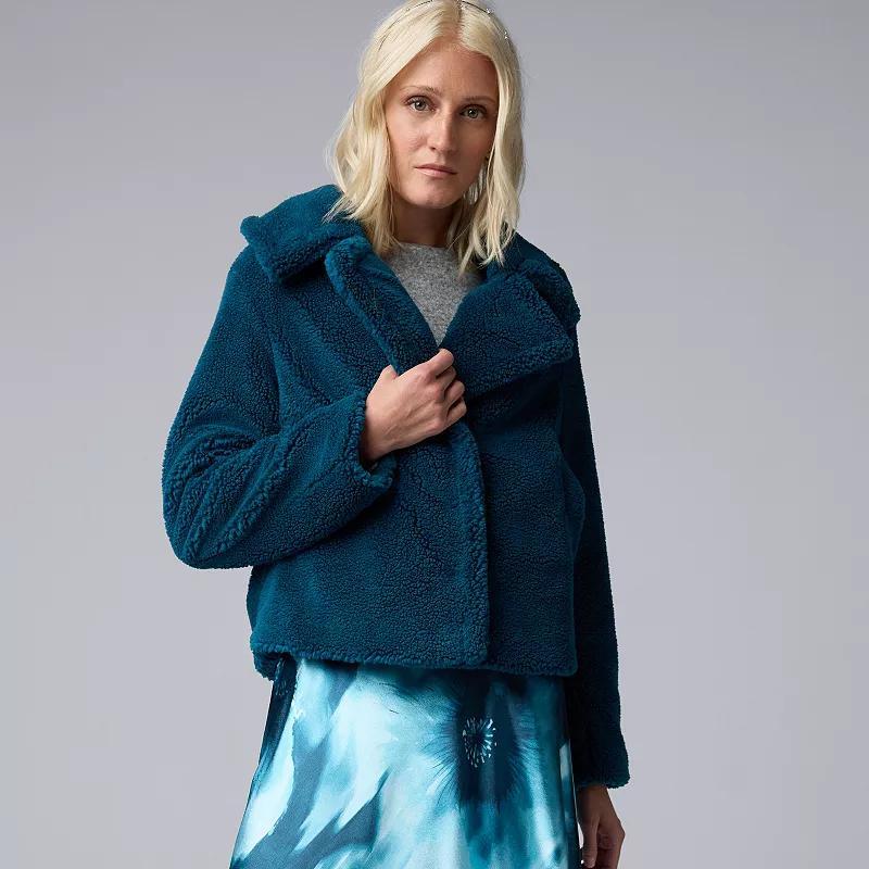 Womens Simply Vera Vera Wang Cropped Sherpa Jacket product image