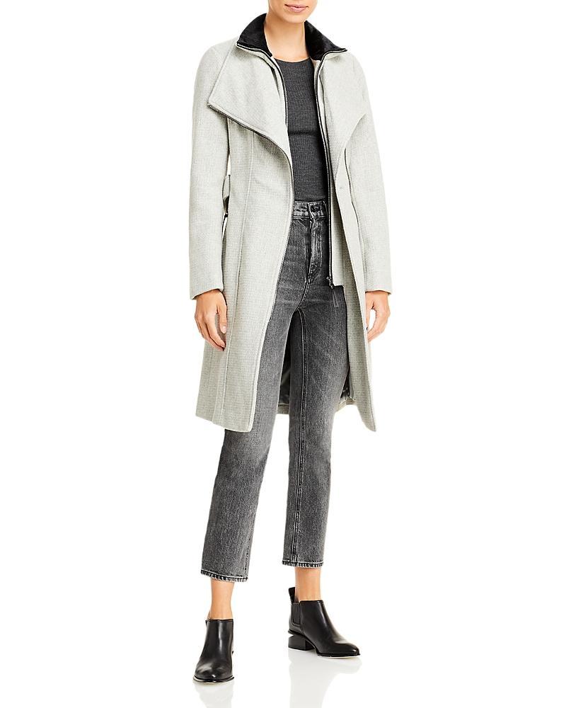 Calvin Klein Contrast Trim Belted Coat Product Image