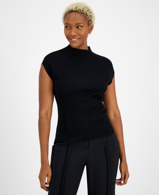 Bar Iii Womens Mock-Neck Rib-Knit Raglan-Sleeve Top, Created for Macys Product Image