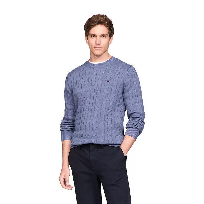 Mens Tommy Hilfiger Cable Crewneck Sweater Product Image