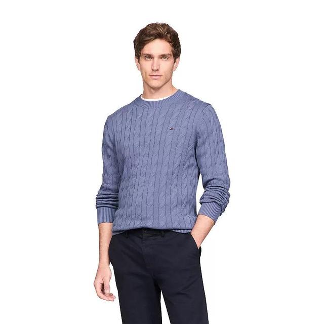 Mens Tommy Hilfiger Cable Crewneck Sweater Product Image