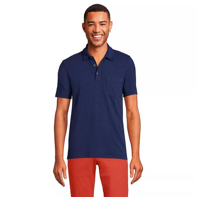 Big & Tall Lands End Slub Pocket Polo, Mens Product Image