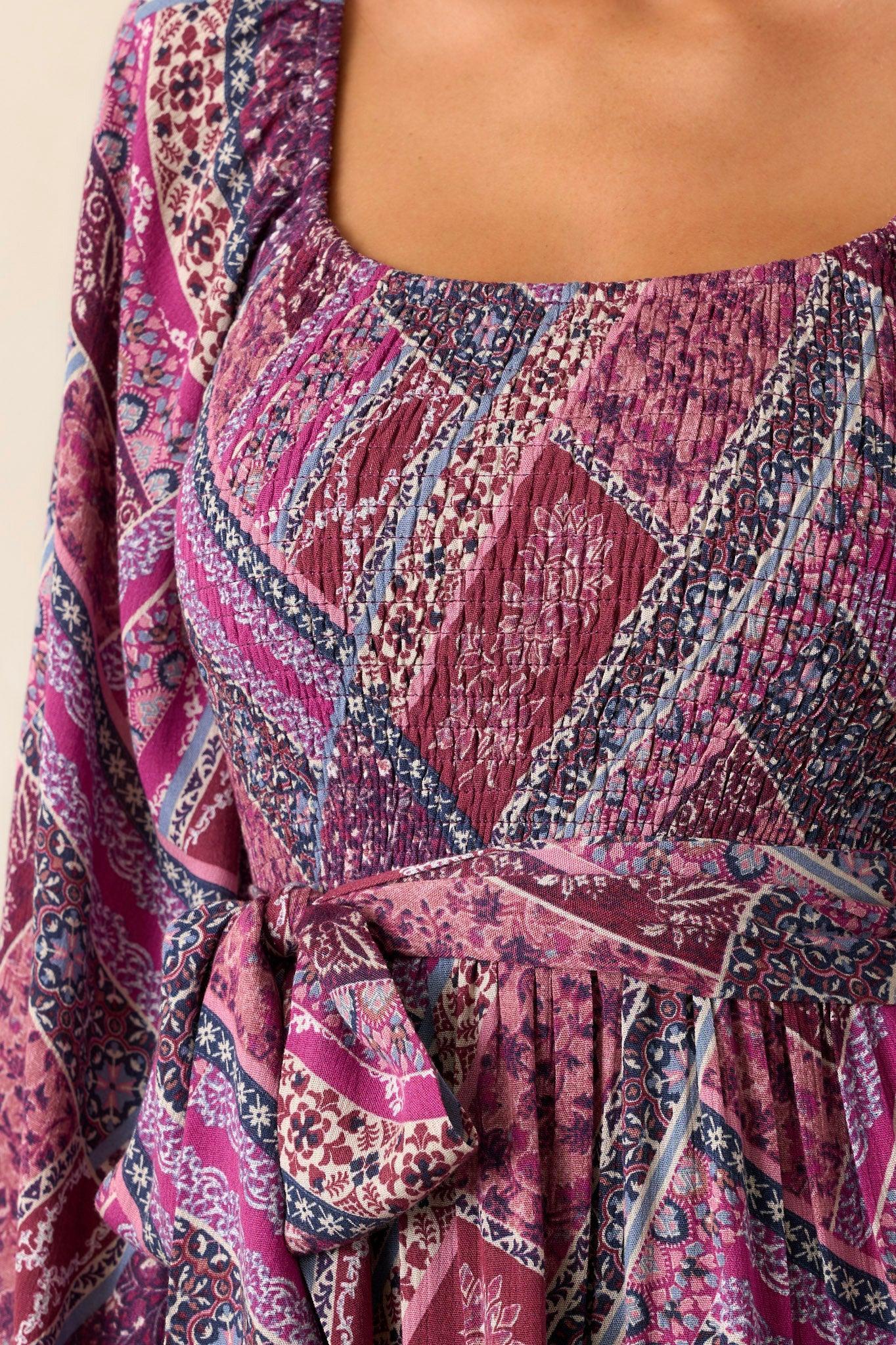 Cause A Commotion Purple Multi Print Dress Product Image