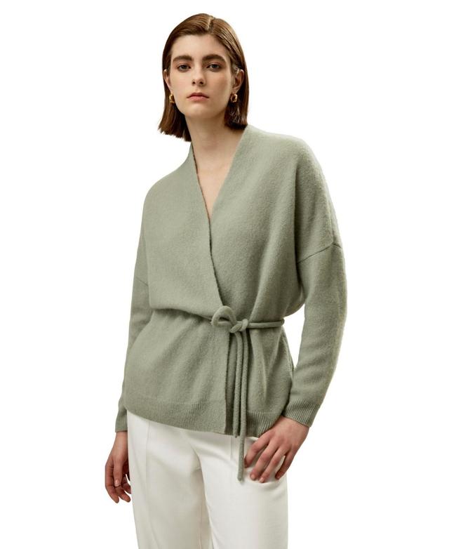 Lilysilk Womens Lounge Wrap Wool Knit Cardigan Product Image