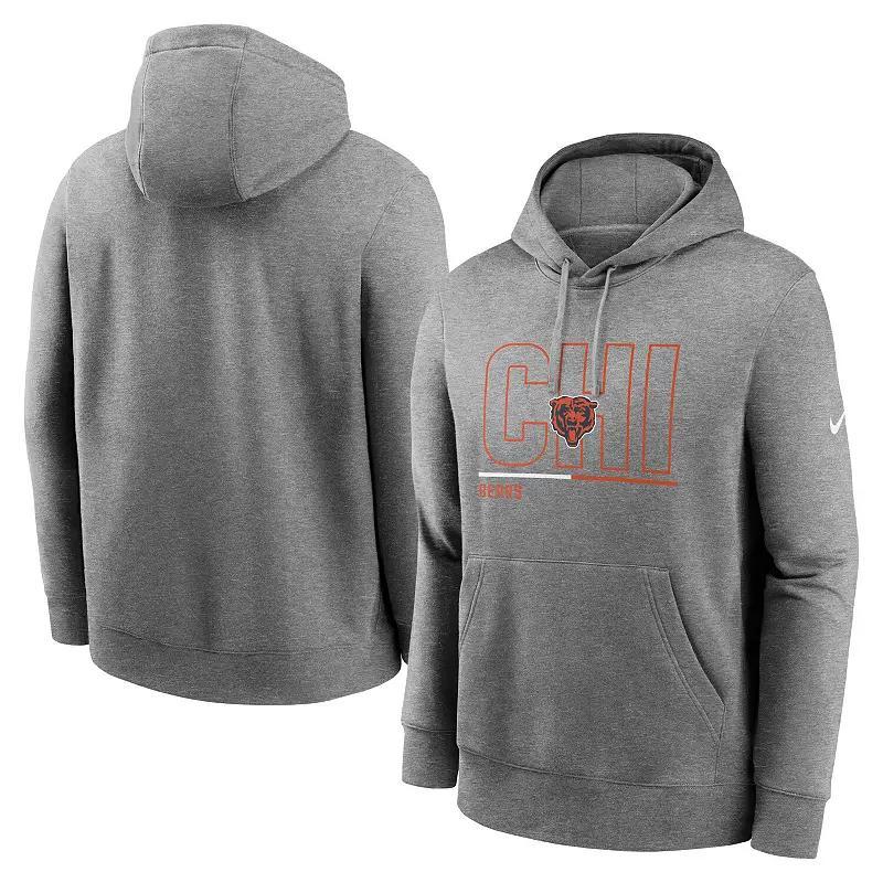 Mens Nike Heathered Gray Chicago Bears City Code Club Fleece Pullover Hoodie Product Image