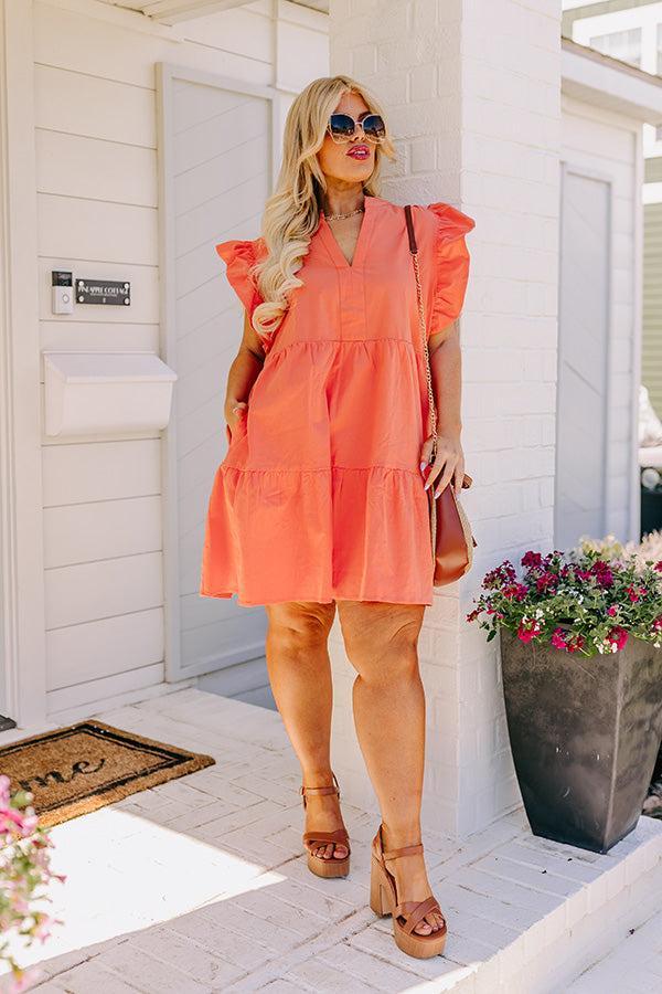 Front Porch Swinging Dress In Orange Curves Product Image