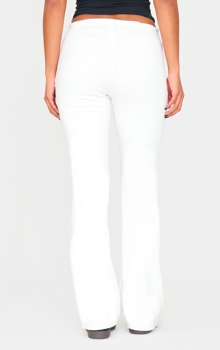 Cream Double Contour Jersey Flared Pants Product Image