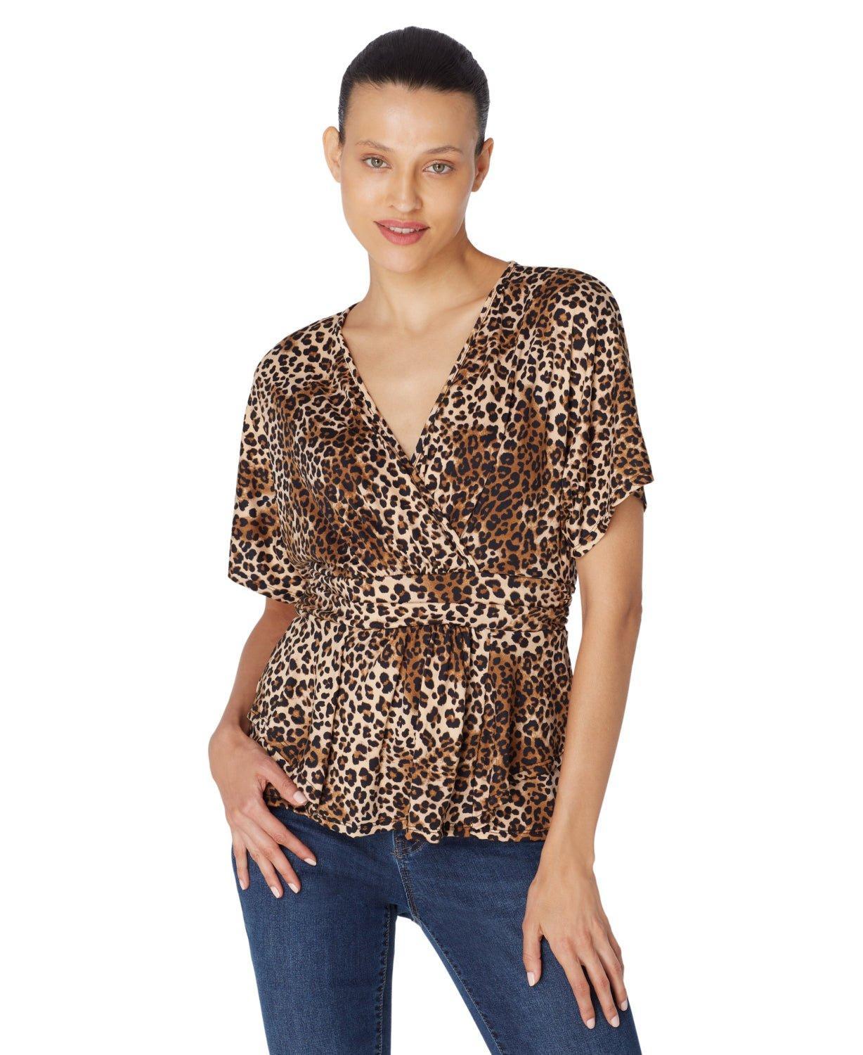 Allover Printed Surplice Front Shirt Product Image