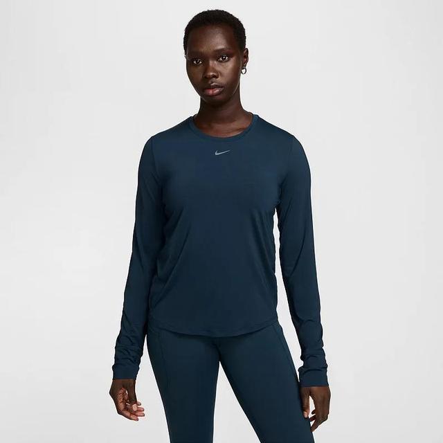 Womens Nike One Classic Dri-FIT Long Sleeve Top Armory Blue Product Image