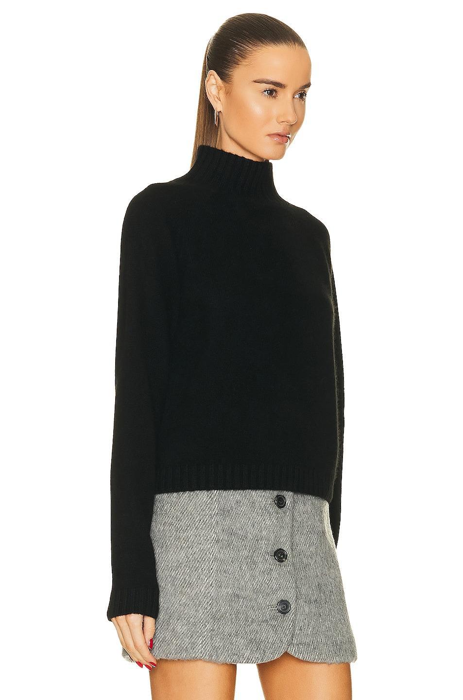 The Elder Statesman Highland Crop Sweater in Black - Black. Size L (also in M, S, XS). Product Image