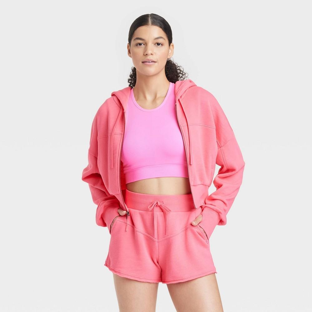 Womens Full Zip Crop Hoodie - JoyLab XL Product Image