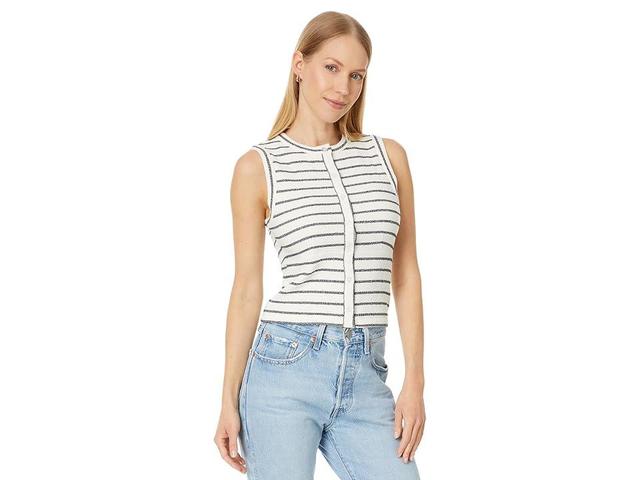 Madewell Stripe Split Crewneck Cardigan Tank Product Image