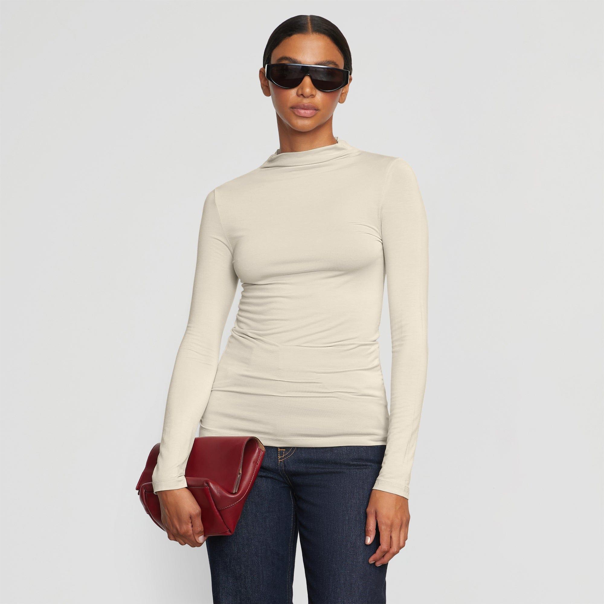 Ava Mock-Neck Long-Sleeve Tee Product Image