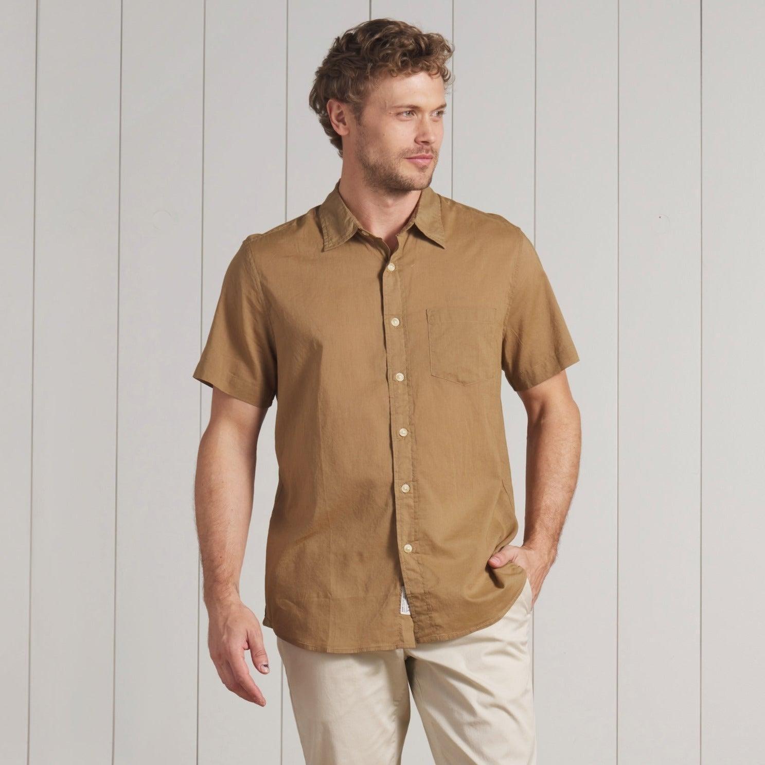 Portofino Featherweight Poplin Short Sleeve Shirt - Ermine Product Image