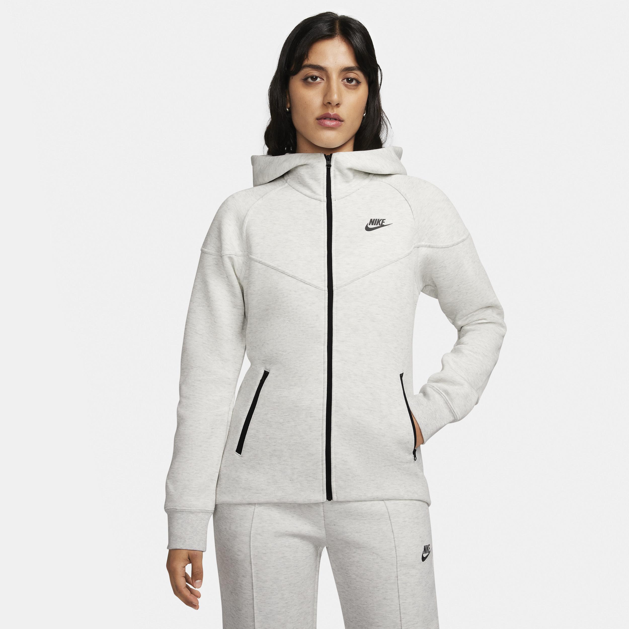 Nike Womens Nike NSW Tech Fleece WR Full-Zip Hoodie - Womens Light Grey/Black Product Image