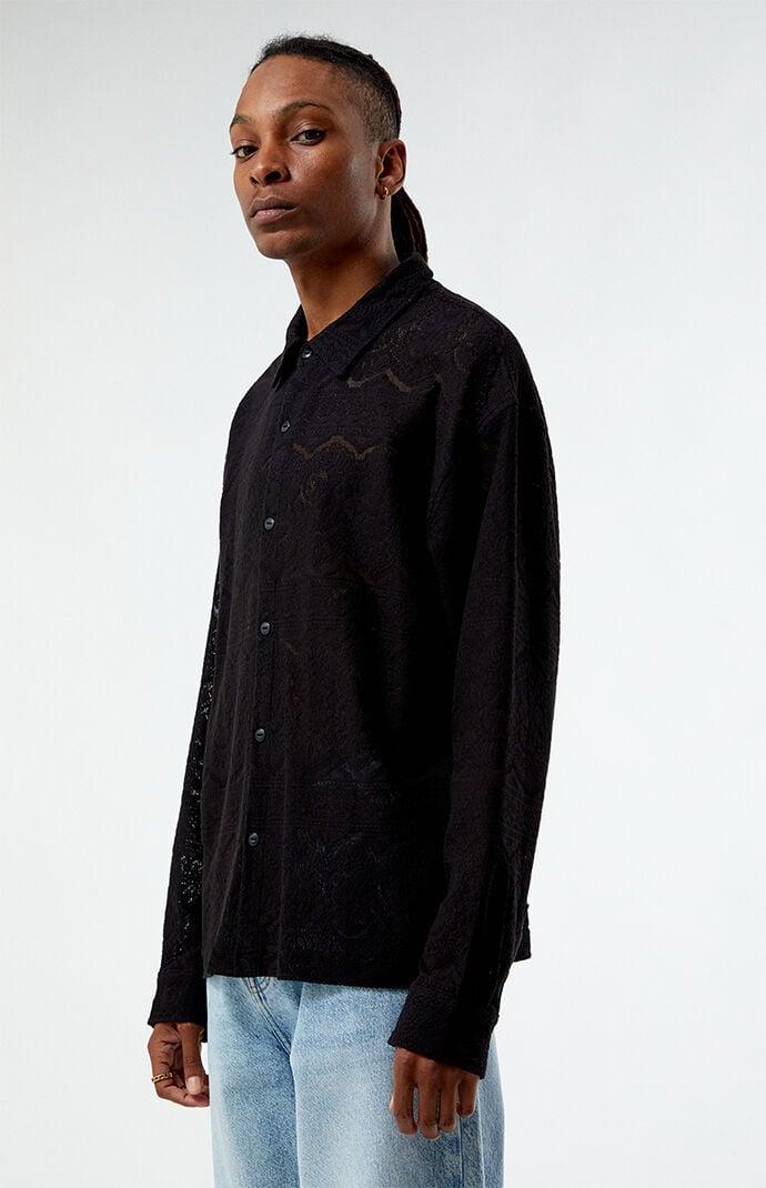 Men's Lace Long Sleeve Shirt Product Image