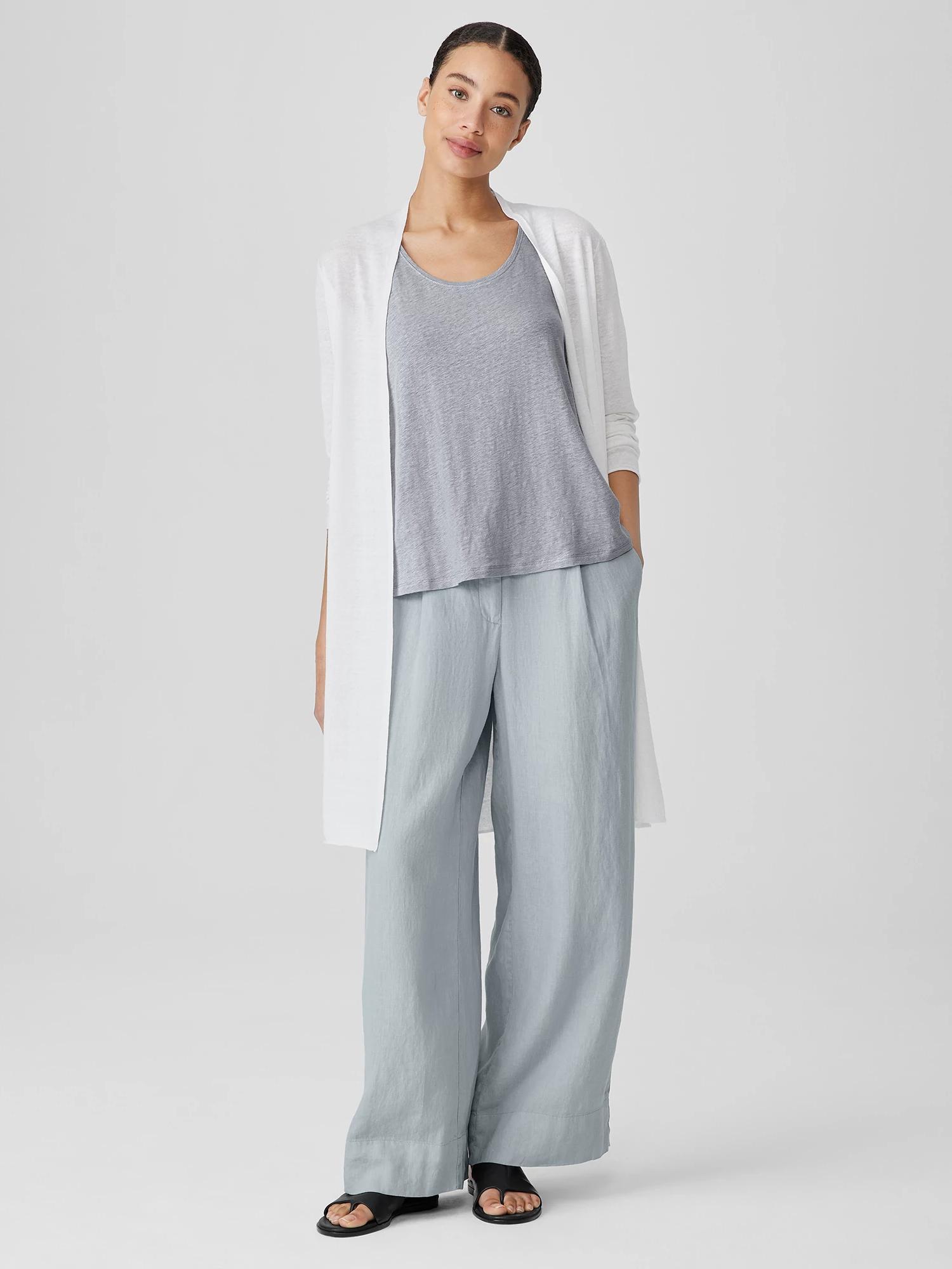 EILEEN FISHER Garment Dyed Organic Linen Trouser Pantfemale product image