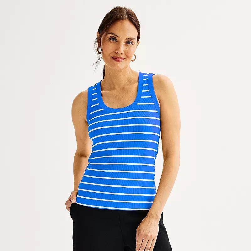 Womens Nine West Fitted Rib Tank Top Product Image