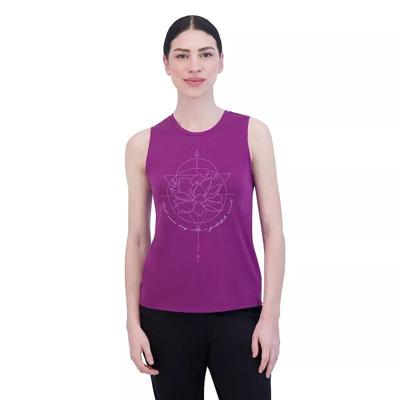 Womens Gaiam Relax Muscle Graphic Tank Wood Purple Product Image