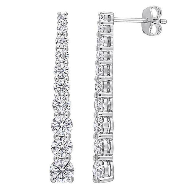 Stella Grace Sterling Silver 2 3/4 Carat T.W. Lab-Created Moissanite Journey Earrings, Womens Product Image