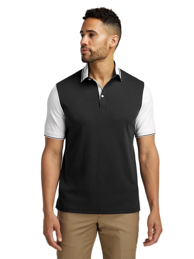 Cotton Three Button Polo - Black Product Image