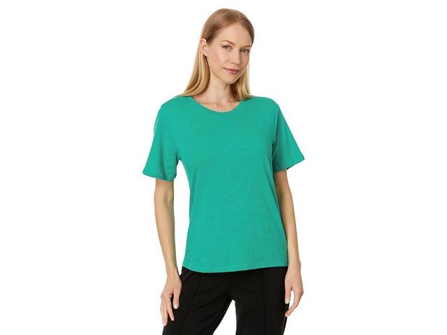 Eileen Fisher Crew Neck Tee (Seastar) Women's Clothing Product Image