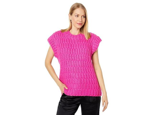 English Factory Chunky Knit Sweater Vest (Fuchsia) Women's Sweater Product Image