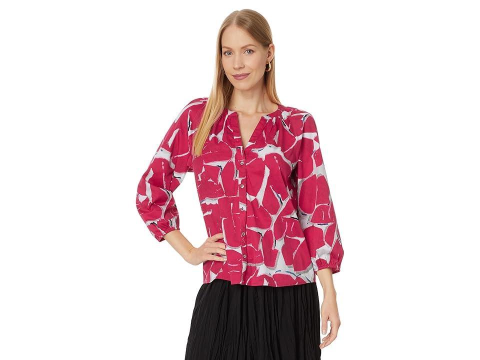 Womens Bold Petals Stretch Cotton Shirt Product Image